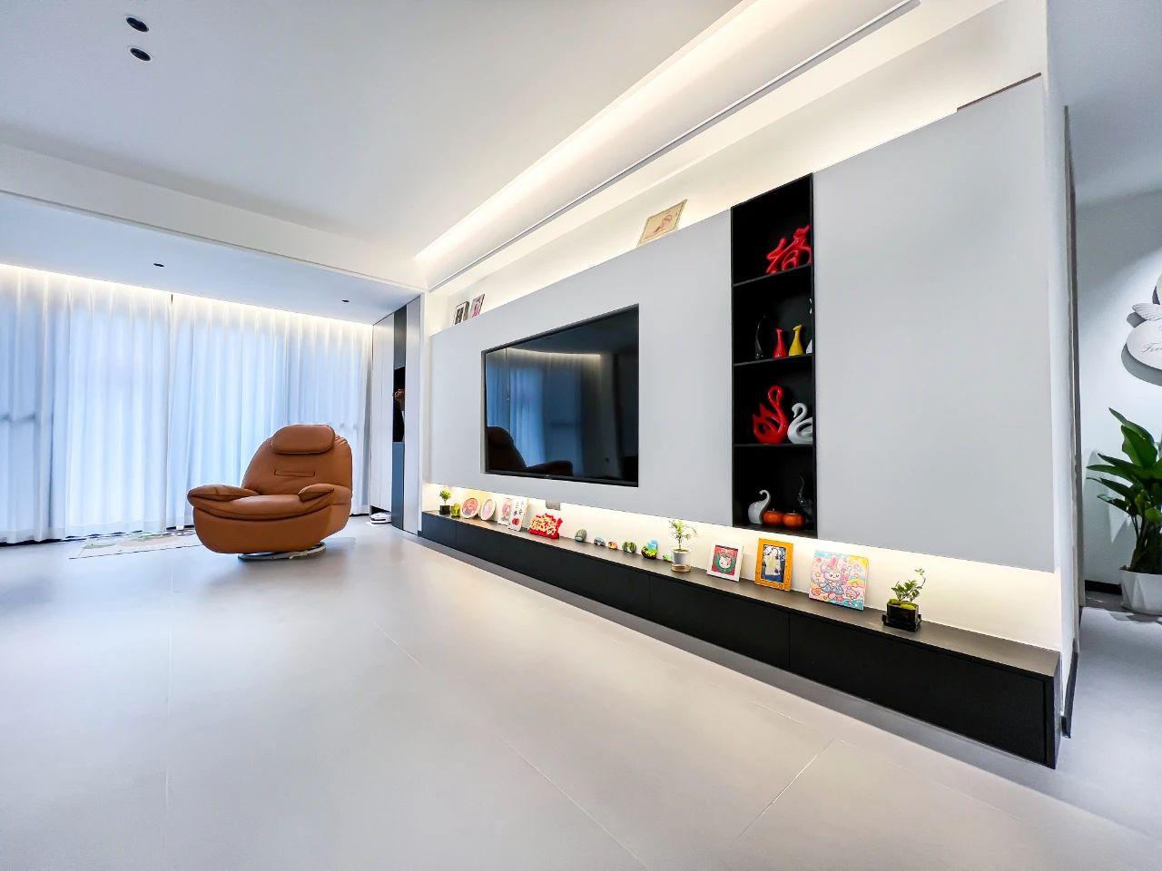 ?150㎡現代極簡新家｜全屋微水泥瓷磚通鋪，高級感直接封神！